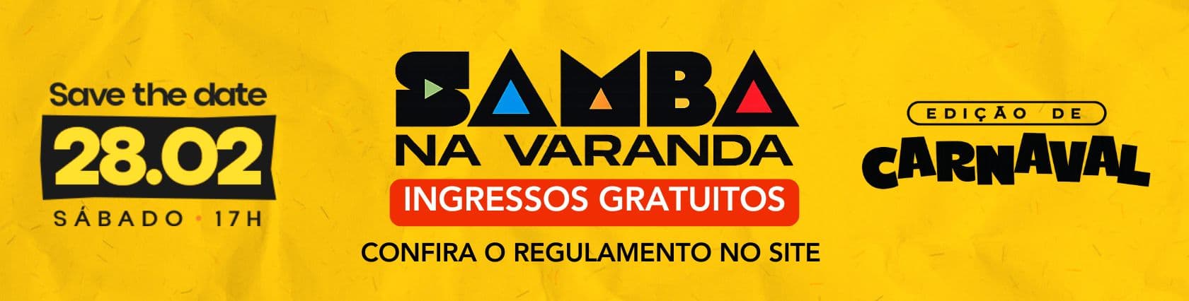 Imagem de banner da novidade SAMBA NA VARADA EDIÇÃO CARNAVAL